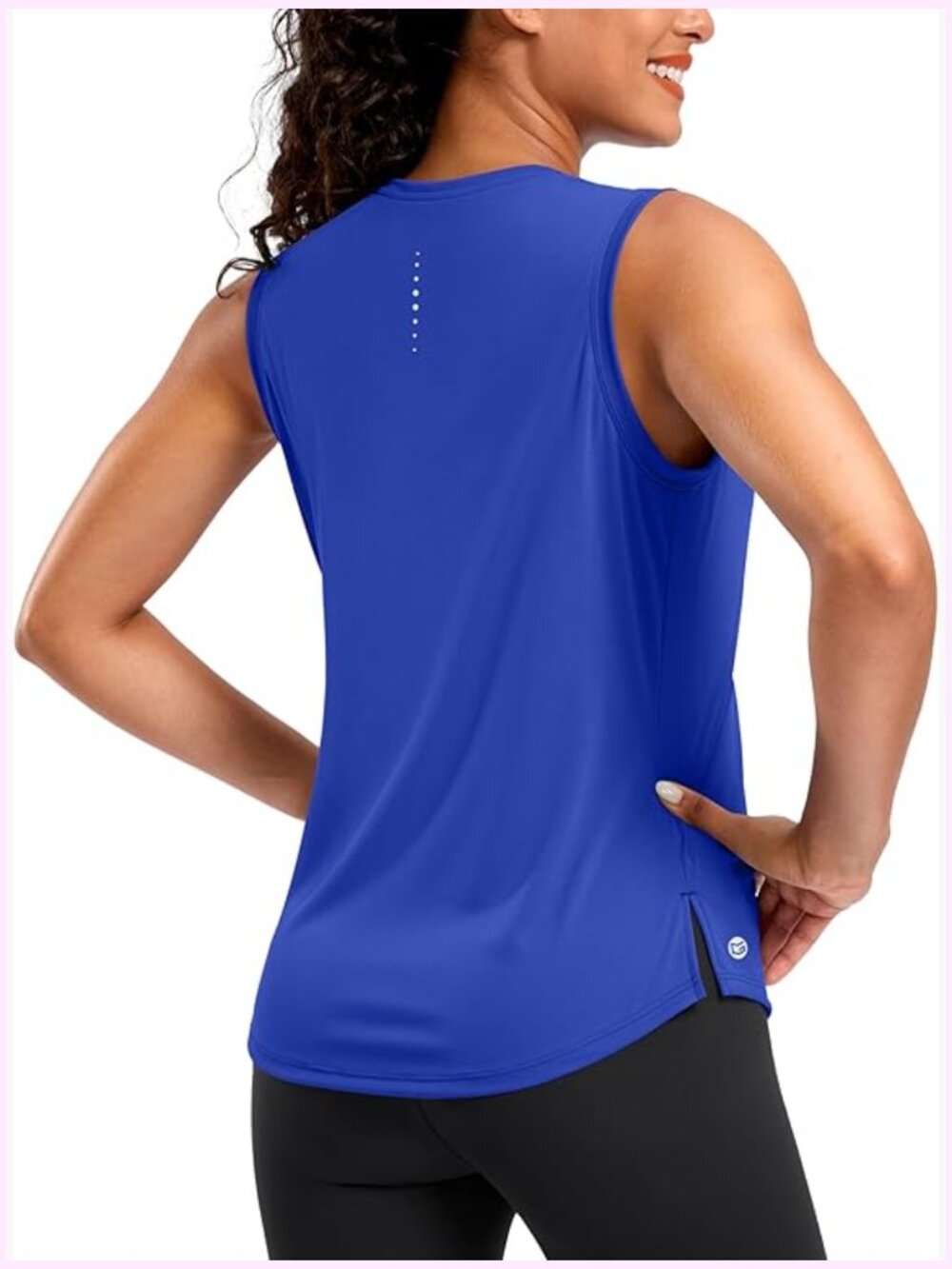 Sleeveless High Neck Athletic Tank Top with UPF 50+